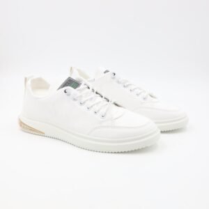 حذاء كاجوال شبابي جلد للرجال لون أبيض