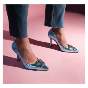 حذاء كعب للنساء لون أزرق فاتح من Sami Boutique