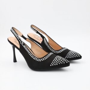 حذاء كعب للنساء لون أسود