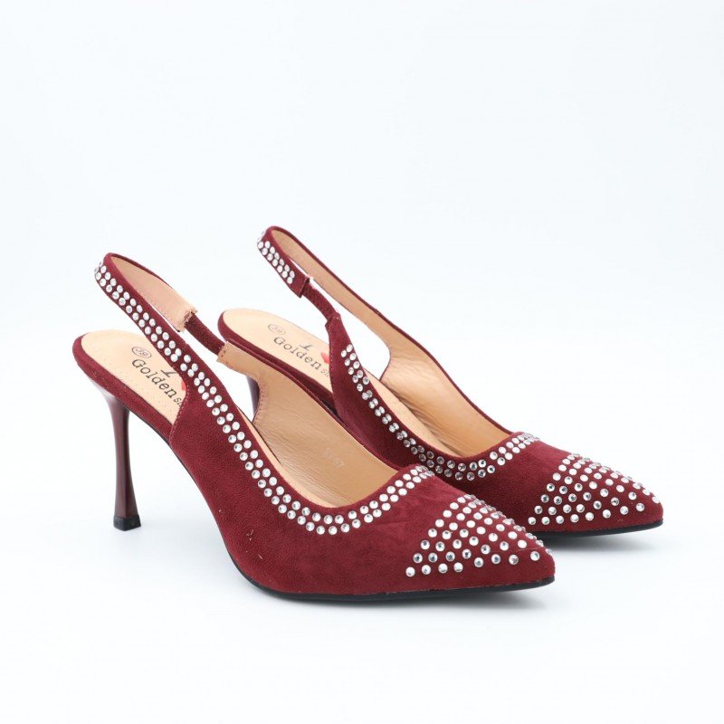 حذاء كعب للنساء لون خمري