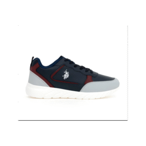 حذاء يو اس بولو جلد للرجال لون كحلي وأبيض