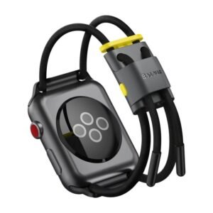 حزام لساعة Apple Watch لون رمادي مع أصفر, يناسب احجام الساعات 42/44mm