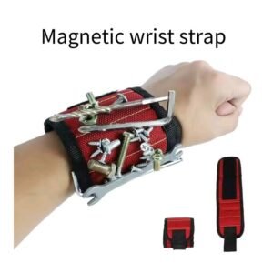حزام معصم مغناطيسي للبراغي والمسامير ذات مساحة واسعة لتخزين أدواتك الصغيرة مما يبقيها منظمة وفي متناول اليد