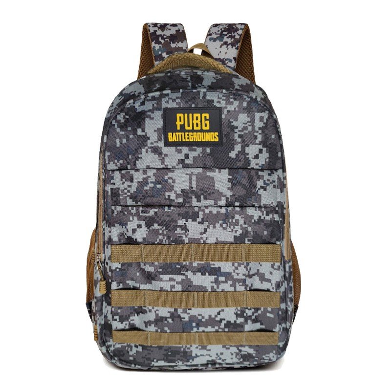 PUBG Tactical Backpack - شنطة وحقيبة ظهر لعبة بابجي متعددة الاستخدام للأعمال وللمدارس لون زيتي ورمادي مموه
