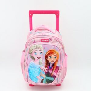 حقيبة مدرسية عجل بتصميم فروزن حجم 14 انش لون بنفسجي