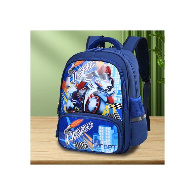 حقيبة للروضة والمدرسة الإبتدائية لون كحلي بتصميم دراجة