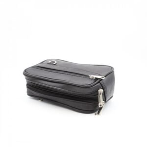 حقيبة يد جلد طبيعي للرجال لون اسود