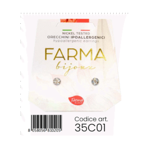 حلق أذن من فارما farma مقاس 3.3 ملم بتصميم peridot بلون اخضر