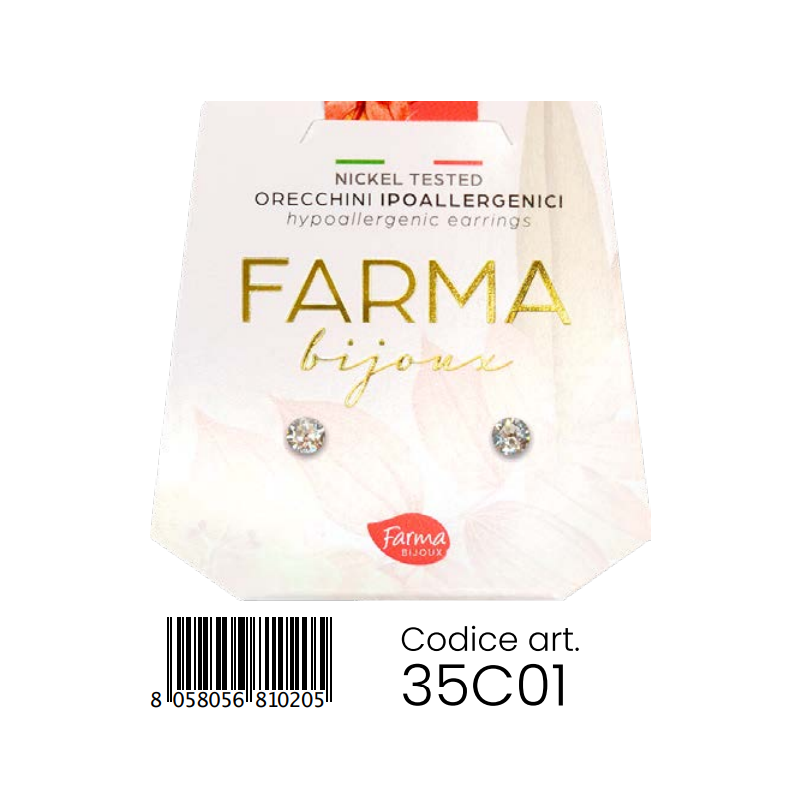 حلق أذن من فارما farma مقاس 3.3 ملم بتصميم peridot بلون اخضر