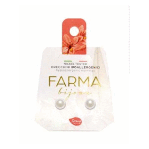 حلق أذن من فارما farma مقاس 6 ملم بتصميم بلورة بلون ابيض