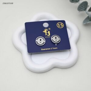 حلق دائري مع زركون لون فضي