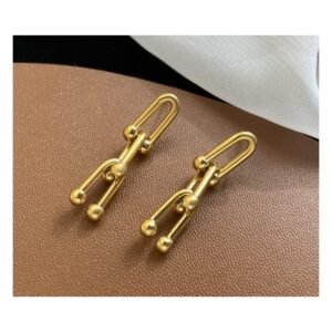 حلق ذهبي بتصميم جنزير مع طابات