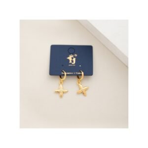 حلق ذهبي بتصميم وردة LV