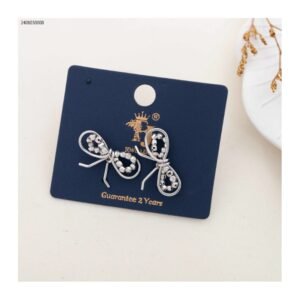 حلق شكل ببيونة لون فضي