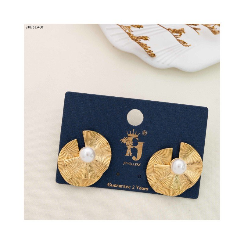 حلق صفائح ستيل لون ذهبي