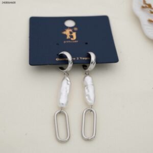 حلق طويل مع لولو لون فضي