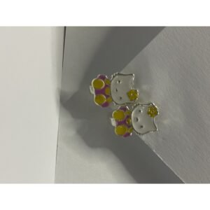 حلق فضة تيوتي اصفر عيار 925