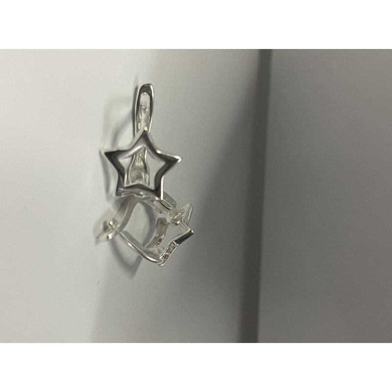 حلق فضة دبلة نجمة عيار 925