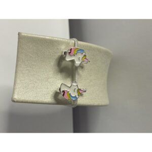 حلق فضة دبلة يونيكورن عيار 925