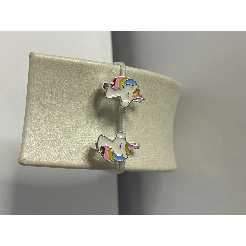 حلق فضة دبلة يونيكورن عيار 925