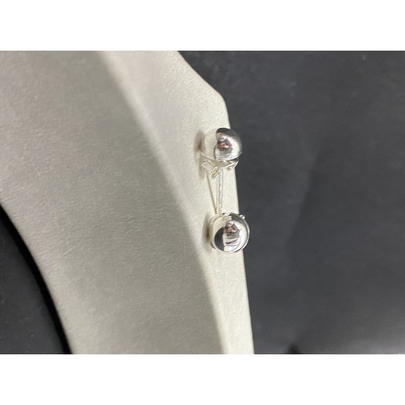 حلق فضة طابة صغير قطر 6ملم عيار 925