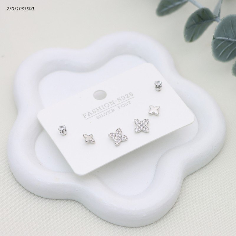 حلق مجموعه ورود ناعمة لون فضي