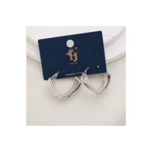 حلق فضي هوبس مربع كرستال