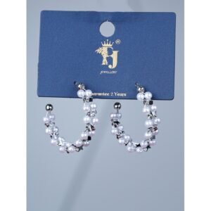 حلق فضي هوبس بتصميم نجوم ولولو