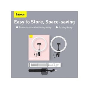 RGP حلقة اضائة ال اي دي دائري مع حامل للهاتف متعدد الالوان من ماركة Baseus