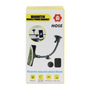 حمالة هاتف HOSE HCTL038 مغناطيسية للسيارة بذراع طويل للزجاج الامامي للسيارة، بدوران 360 درجة.