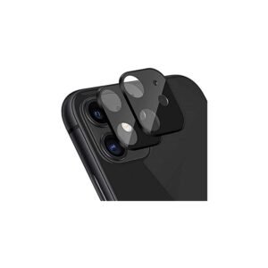حماية عدسة كاميرا آيفون 12 حجم 6.1 بوصة - مصنوعة من زجاج مقوّى قطعة واحدة - لون أسود