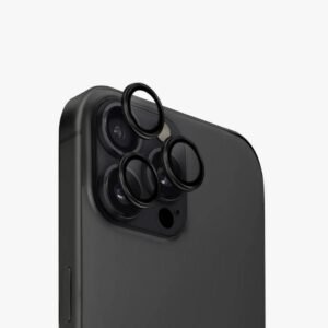 طقم حماية 3 قطع لعدسات كاميرا لايفون 16Pro Max pm - لون أسود