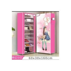 خزانة احذية رسمة بنت 9 ارفف زهري