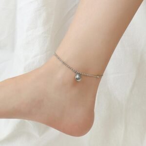 خلخال فضي مع دوائر