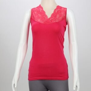 داخلي فانيلا شباح دانتيل بحمالات كتف عريضة للنساء لون فوشي