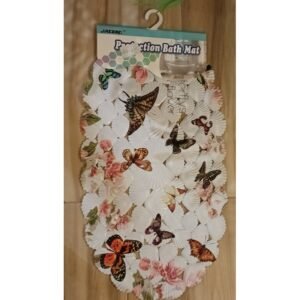 دعاسة حمام وبانيو مانعة للانزلاق مستطيل بتصميم رسومات الفراشة