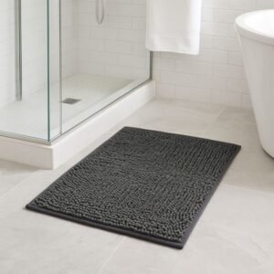 دعسة (سجادة حمام) مقاس 80×50 سم لون رمادي غامق