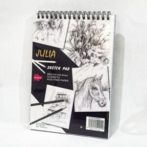 دفتر رسم سكيتش أبيض حجم A5 فلاب سلك من JULIA