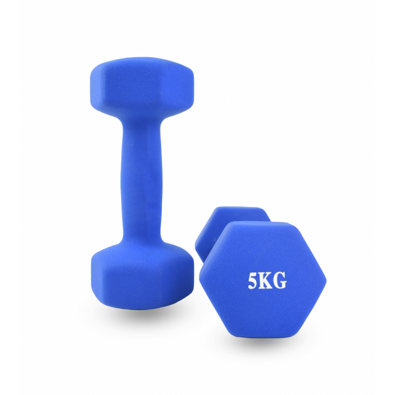 دمبلز 5 كيلو لون أزرق ( زوج )