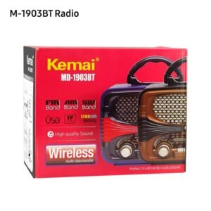 راديو Kemai MD1903BT، مشغل متعدد الوسائط، بصوت عالي الجودة.
