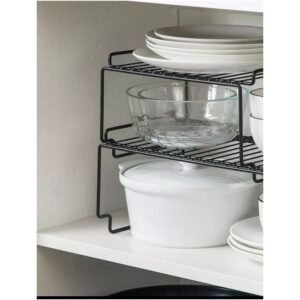 رف معدن أسود لاستغلال المساحات