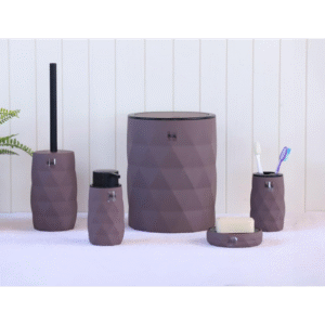 طقم اكسسوارات حمام 5 قطع LUMINOUS BROWN & BLACK