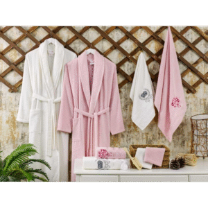 طقم روب حمام قطن 100% 10 قطع VALOR ECO POUDRA & CREAM