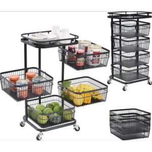 عربة خضار ستانلس 5 طبقات ROTATE BLACK