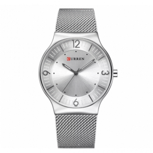 ساعة CURREN ستانلس ستيل رجالي لون فضي