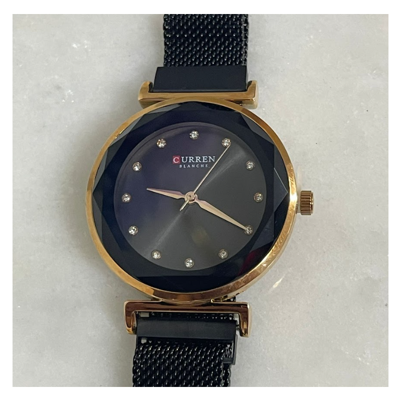 ساعة CURREN ستانلس ستيل ستاتي لون اسوج وذهبي