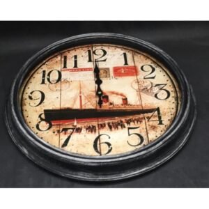 ساعة حائط سفينة موشحة فضي