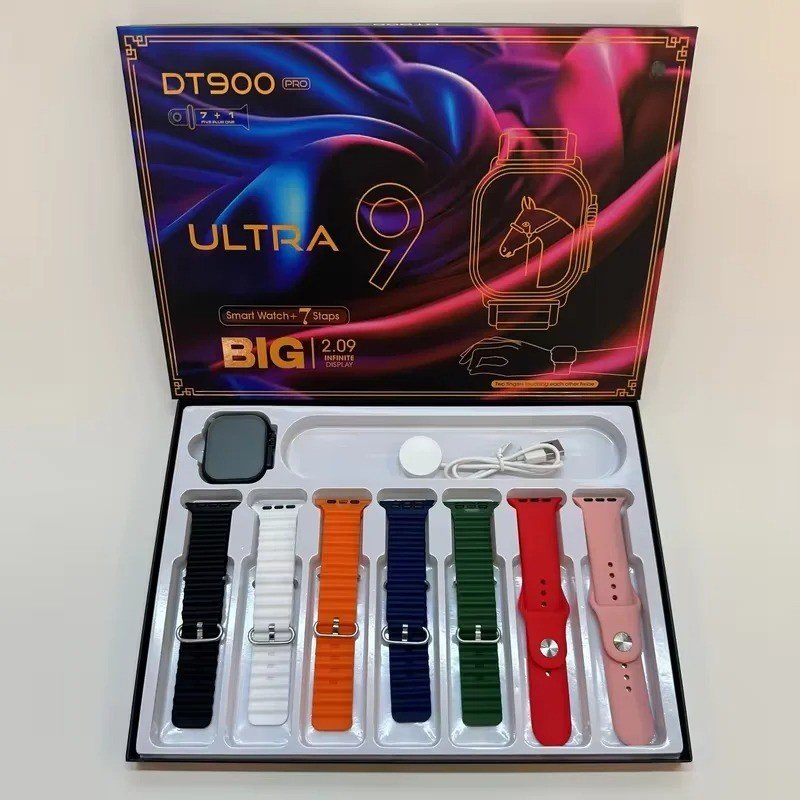 ساعة ذكية DT900 الترا 9 مع 7 أحزمة