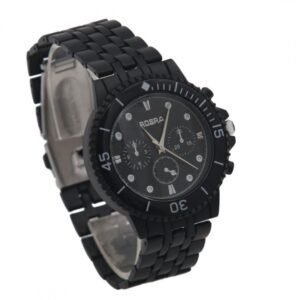 ساعة رياضية أنالوج كوارتز ميناء اسود للرجال لون أسود