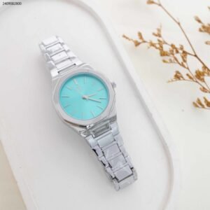 ساعة ستاتي فيروزي (اللون: فضي)